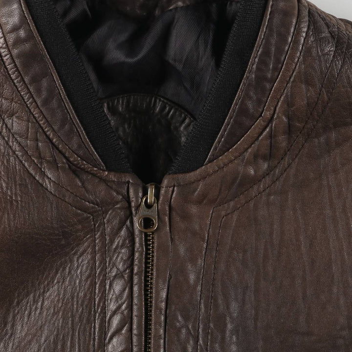 Leather blouson, men's size XL unclear brown type Vintage Second Hand
