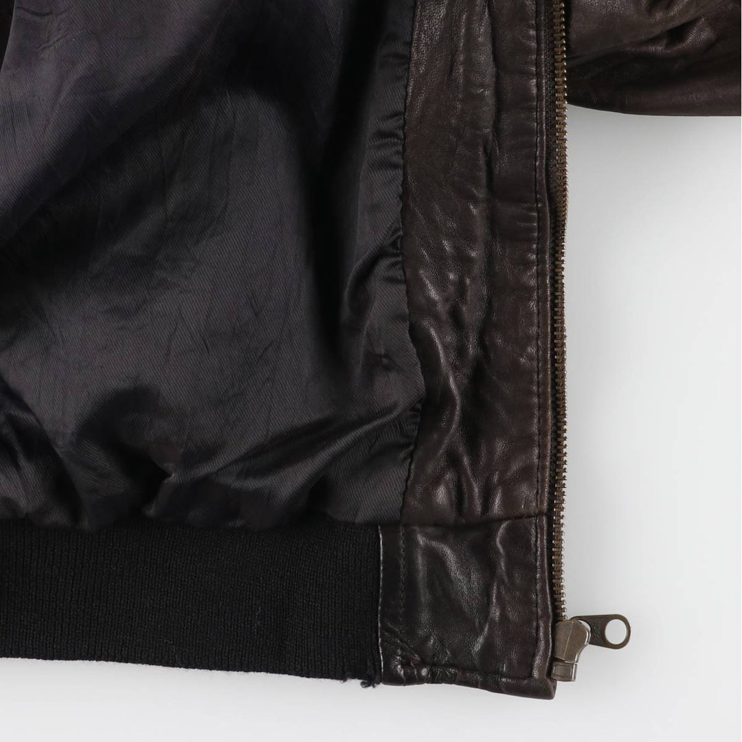 Leather blouson, men's size XL unclear brown type Vintage Second Hand