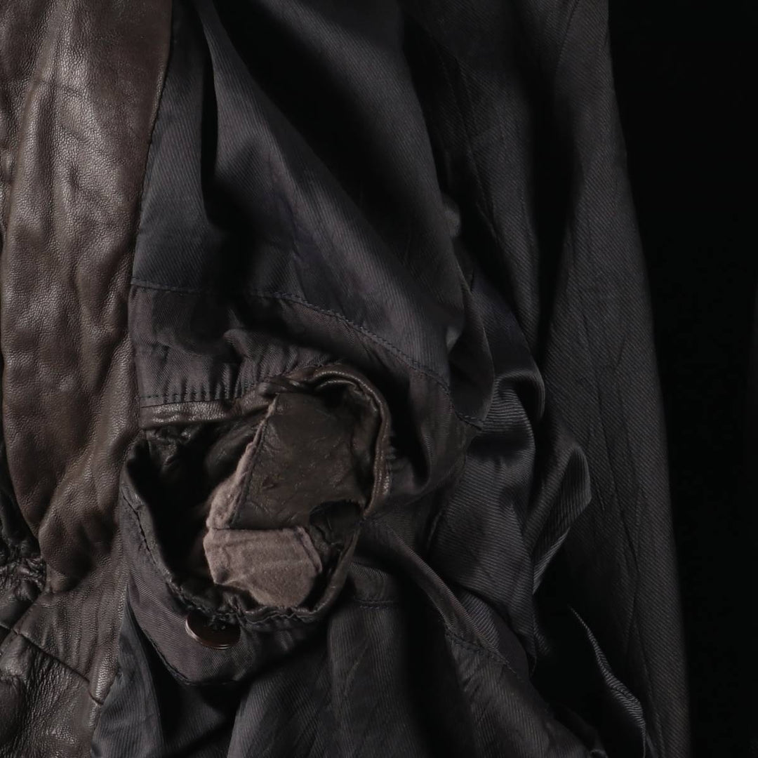 Leather blouson, men's size XL unclear brown type Vintage Second Hand