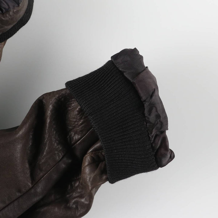 Leather blouson, men's size XL unclear brown type Vintage Second Hand