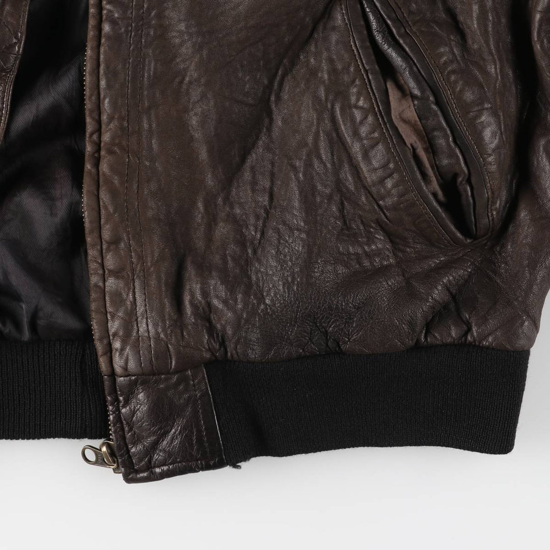Leather blouson, men's size XL unclear brown type Vintage Second Hand