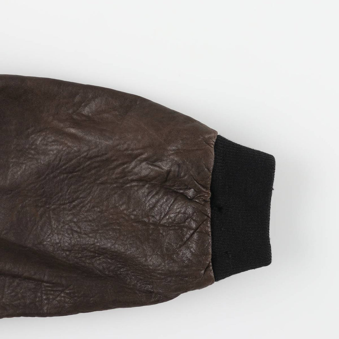 Leather blouson, men's size XL unclear brown type Vintage Second Hand