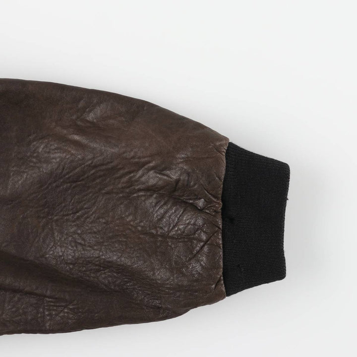 Leather blouson, men's size XL unclear brown type Vintage Second Hand