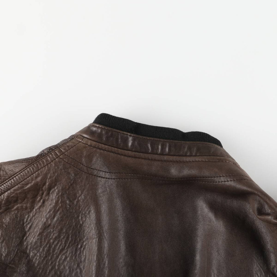 Leather blouson, men's size XL unclear brown type Vintage Second Hand