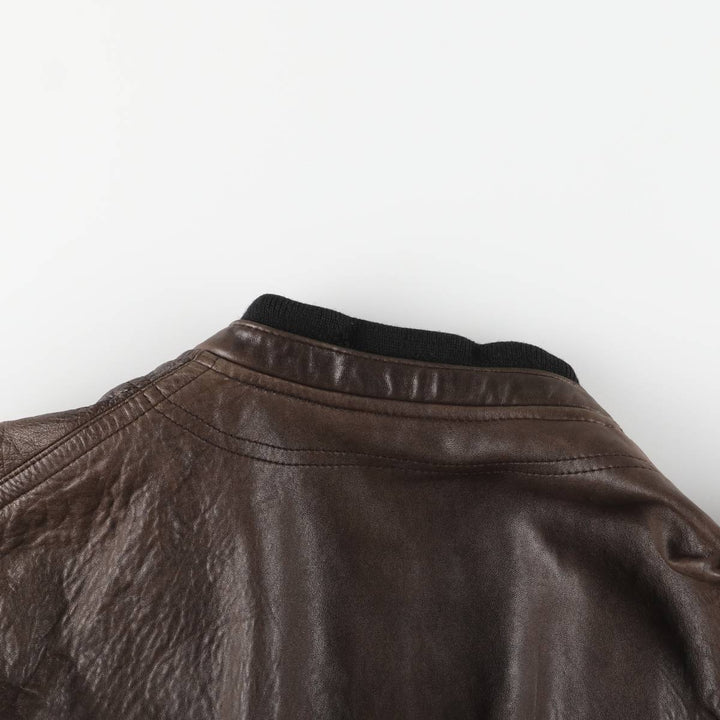 Leather blouson, men's size XL unclear brown type Vintage Second Hand