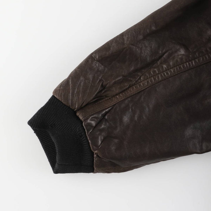 Leather blouson, men's size XL unclear brown type Vintage Second Hand