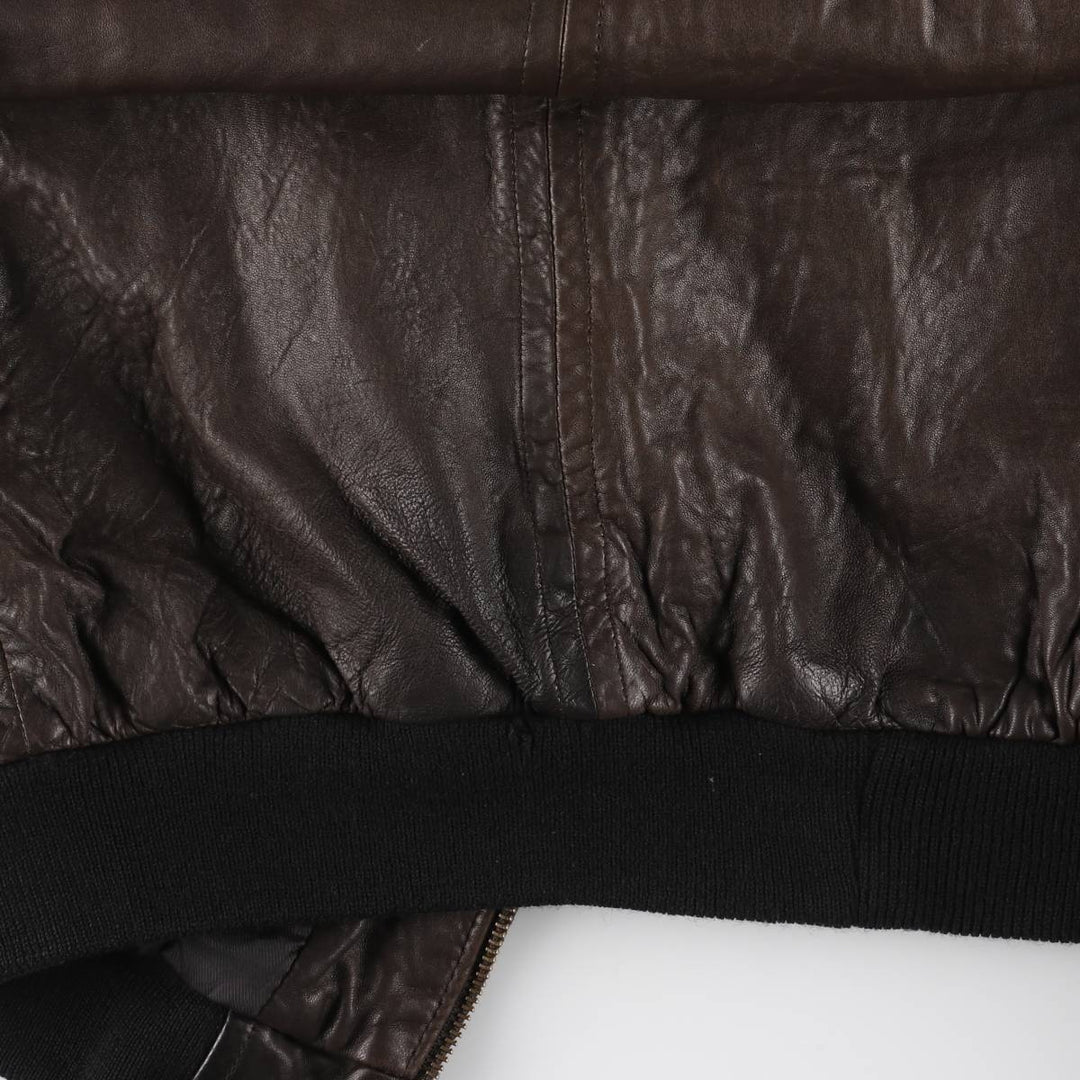 Leather blouson, men's size XL unclear brown type Vintage Second Hand