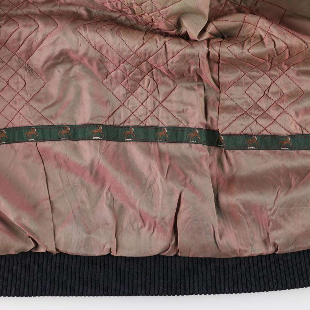 TRAPPER padded leather jacket, men's size XL genuine leather black type Vintage Second Hand