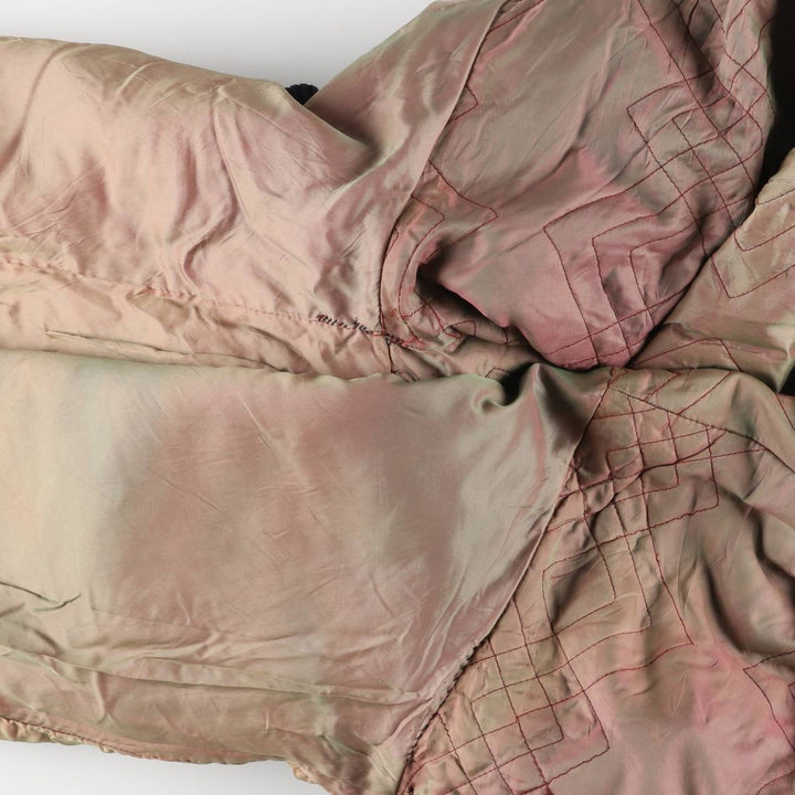 TRAPPER padded leather jacket, men's size XL genuine leather black type Vintage Second Hand