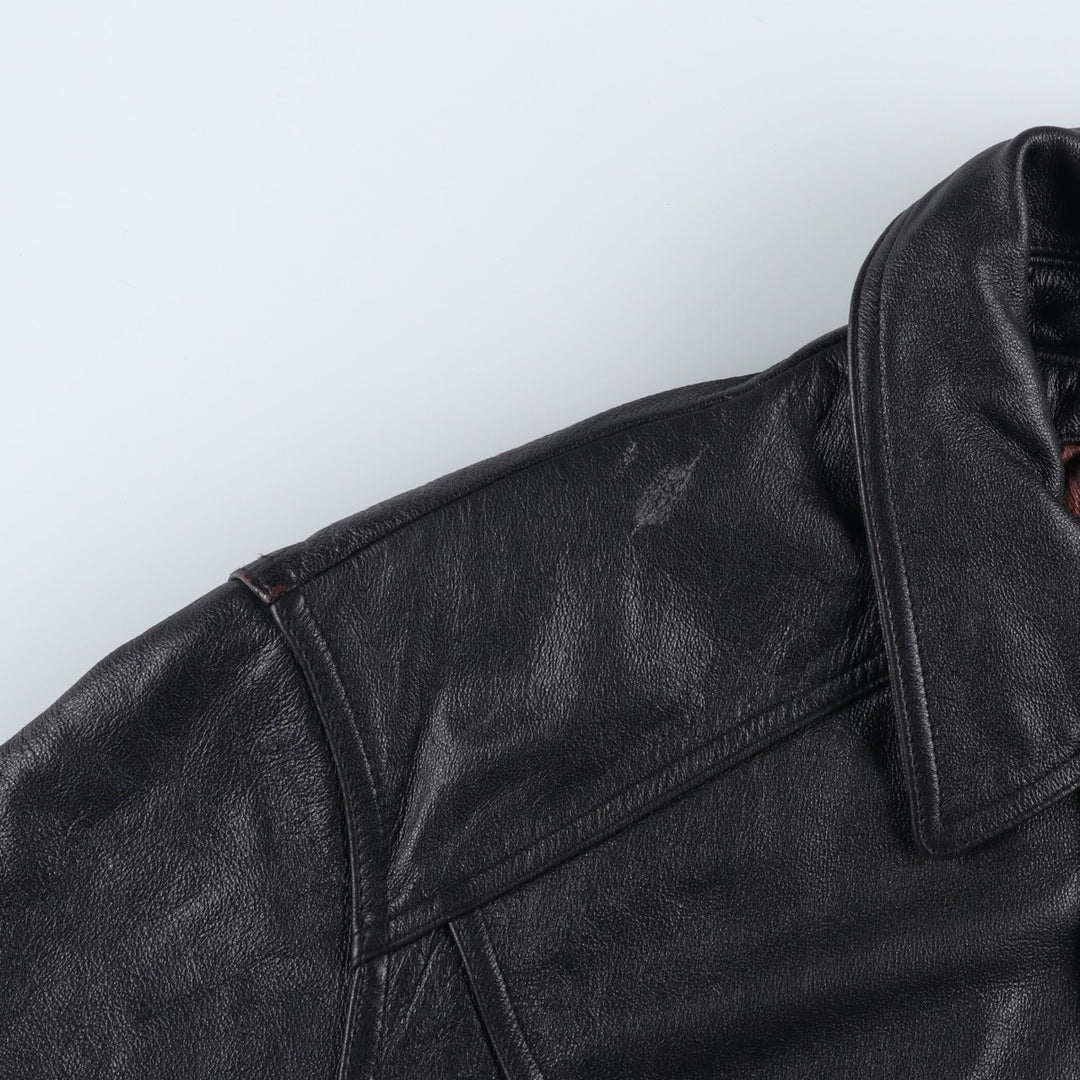 90'S Wilsons Leather Padded Leather Jacket, Men's XL, Vintage genuine leather black type Vintage Second Hand