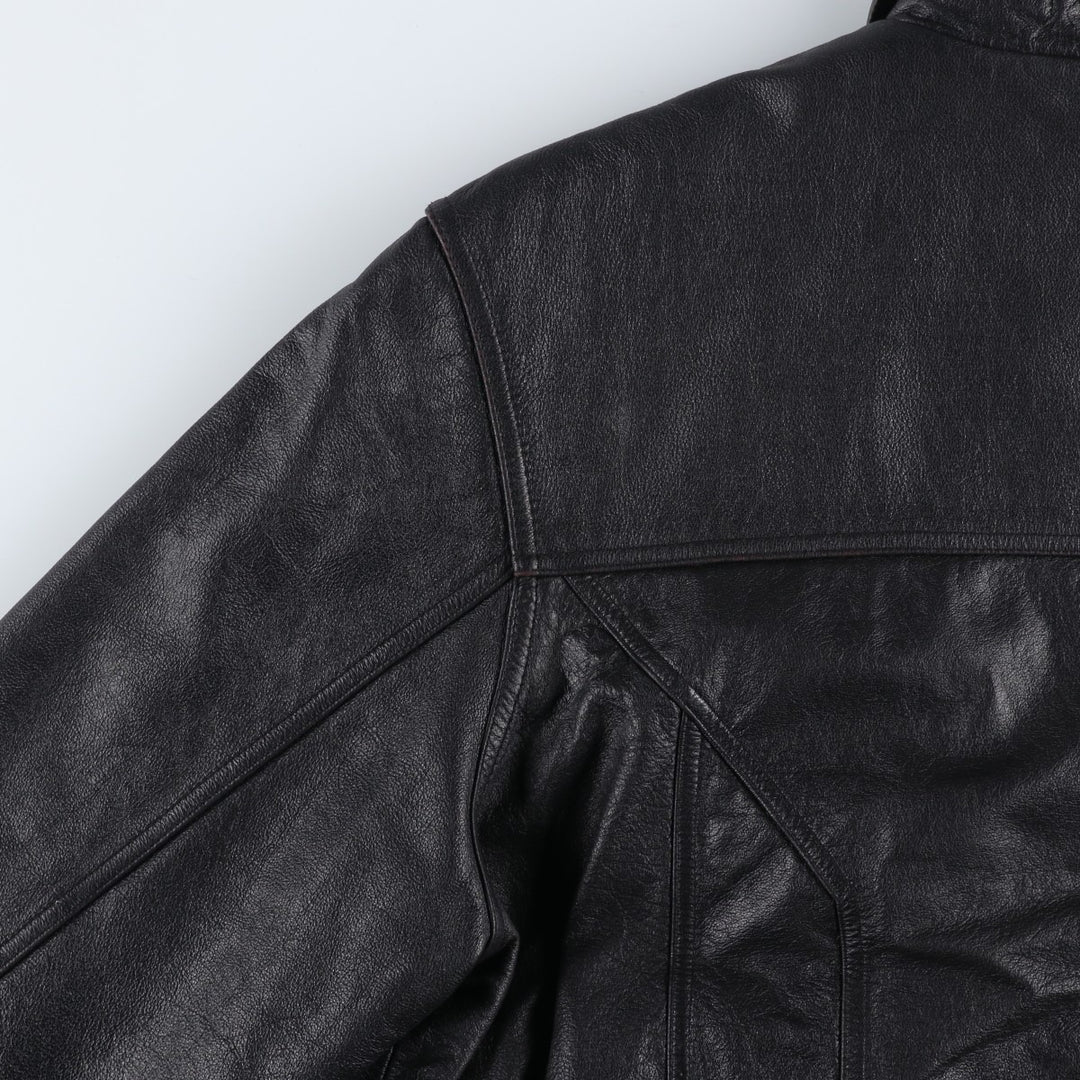 90'S Wilsons Leather Padded Leather Jacket, Men's XL, Vintage genuine leather black type Vintage Second Hand