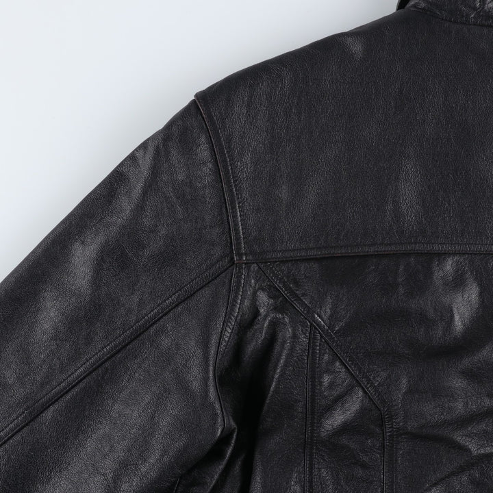 90'S Wilsons Leather Padded Leather Jacket, Men's XL, Vintage genuine leather black type Vintage Second Hand