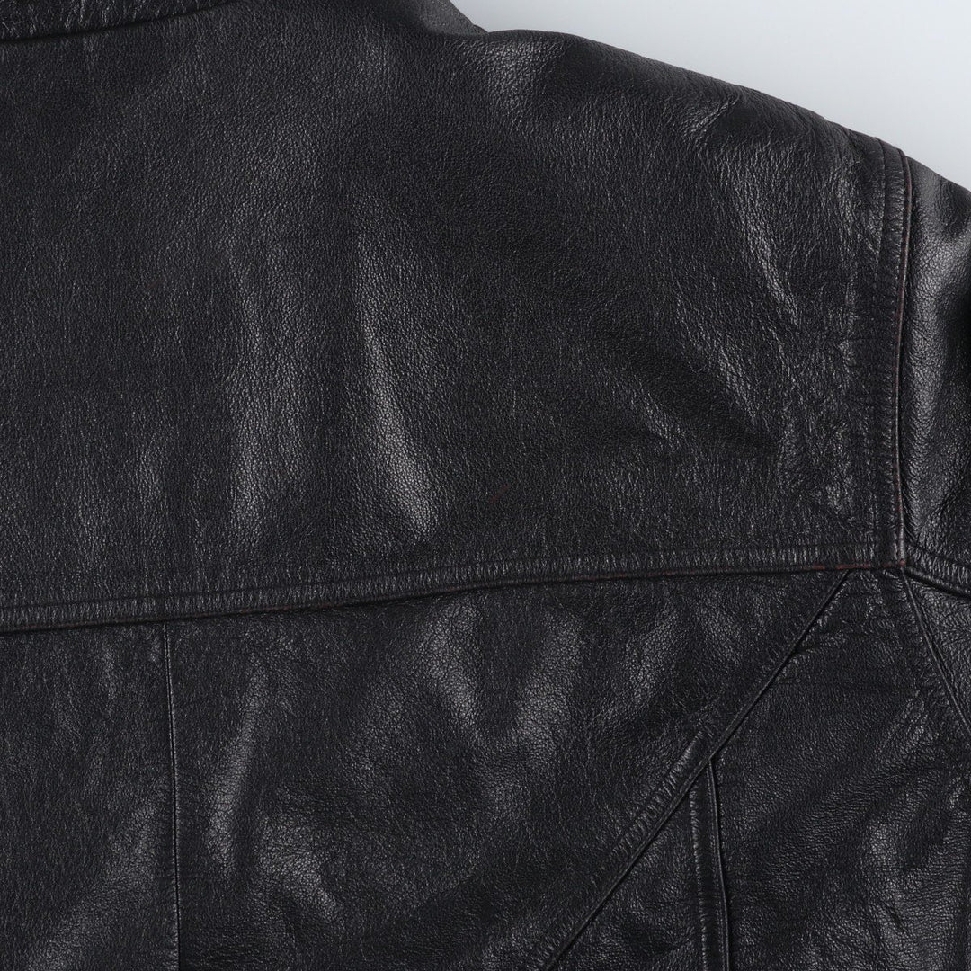 90'S Wilsons Leather Padded Leather Jacket, Men's XL, Vintage genuine leather black type Vintage Second Hand