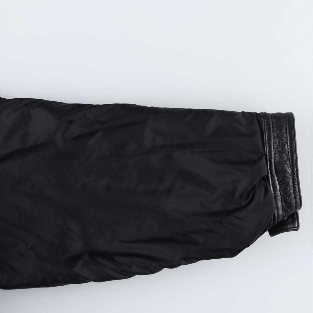 90'S Wilsons Leather Padded Leather Jacket, Men's XL, Vintage genuine leather black type Vintage Second Hand