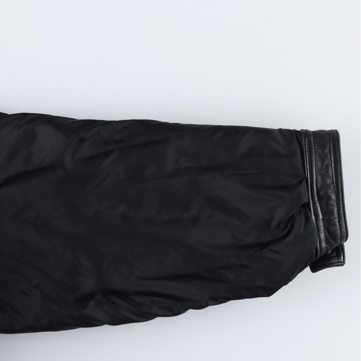 90'S Wilsons Leather Padded Leather Jacket, Men's XL, Vintage genuine leather black type Vintage Second Hand