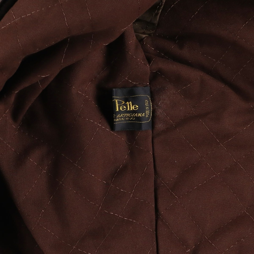 Antica Pelleria Padded Leather Blouson, Made in Italy, Men's Size L genuine leather brown type Vintage Second Hand