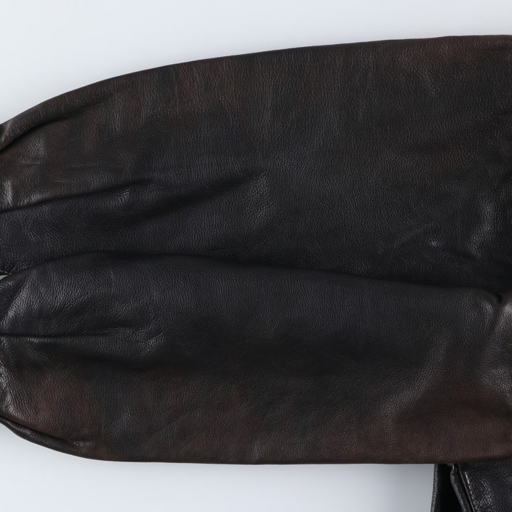 GAZO CAPTAIN'G Trucker Jacket, Leather Jacket, Men's XL, Vintage unclear black type Vintage Second Hand