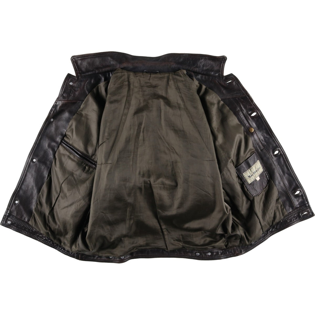 MacDouglas Vintage Trucker Leather Jacket, Men's Size L genuine leather brown type Vintage Second Hand