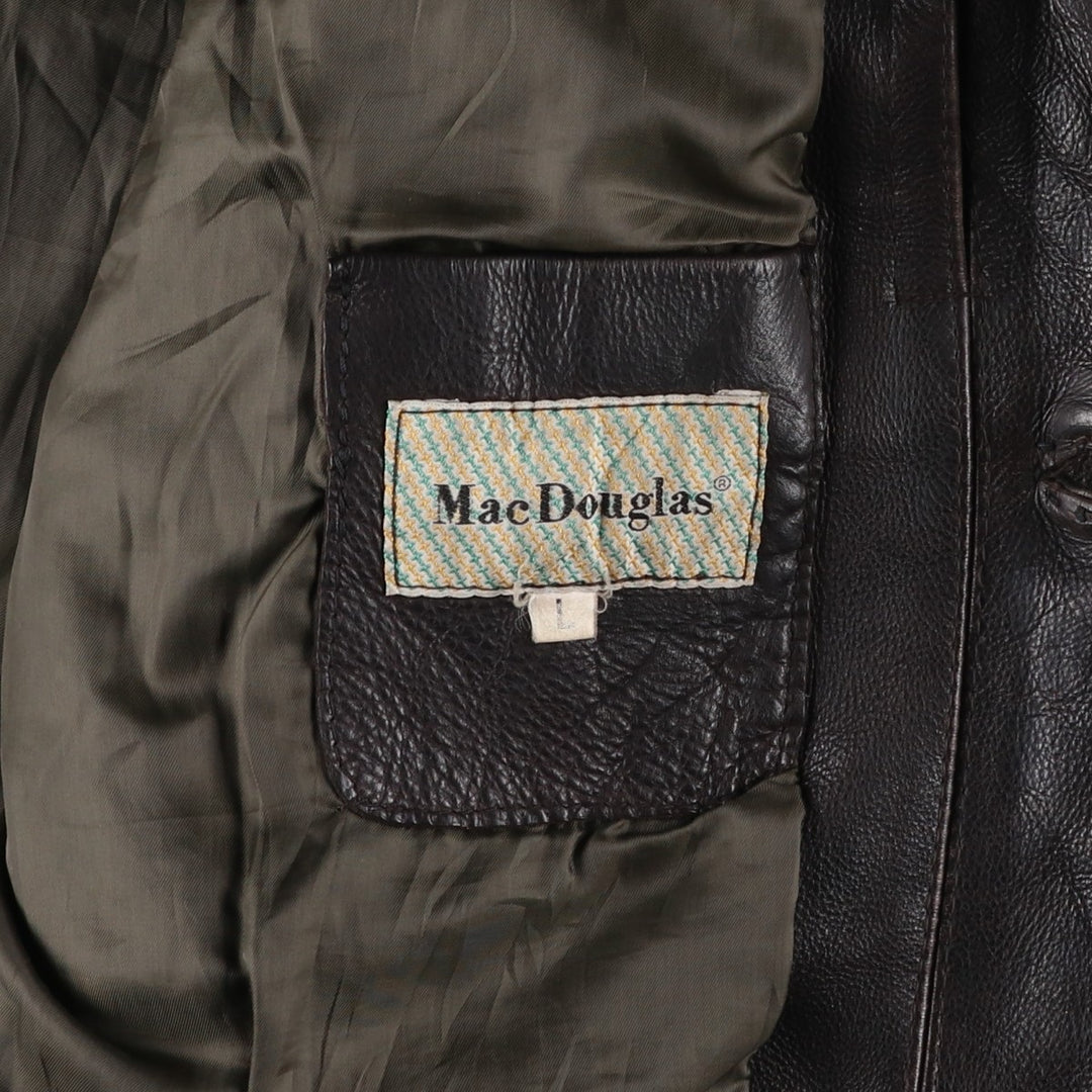 MacDouglas Vintage Trucker Leather Jacket, Men's Size L genuine leather brown type Vintage Second Hand