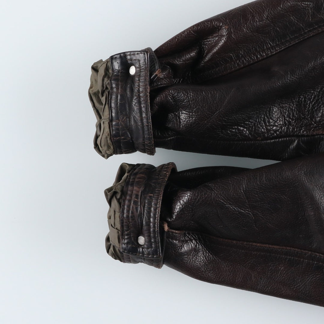 MacDouglas Vintage Trucker Leather Jacket, Men's Size L genuine leather brown type Vintage Second Hand