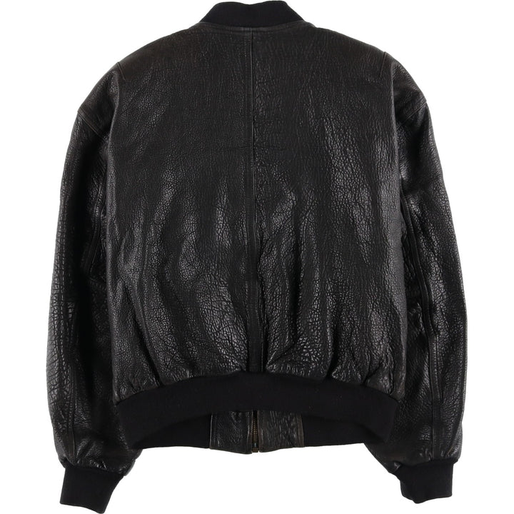 JOGI Leather Blouson, Men's Size L unclear black type Vintage Second Hand