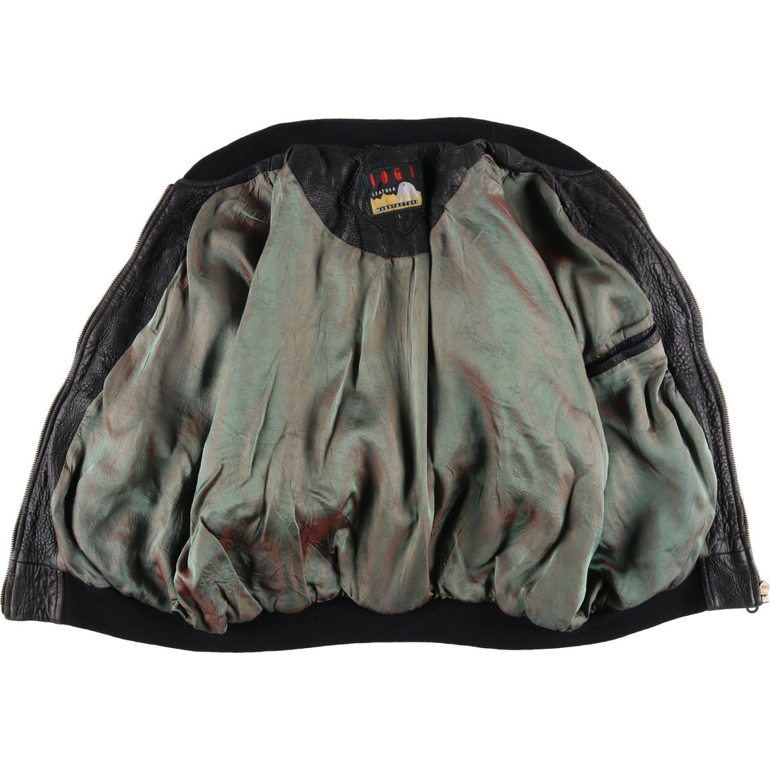 JOGI Leather Blouson, Men's Size L unclear black type Vintage Second Hand