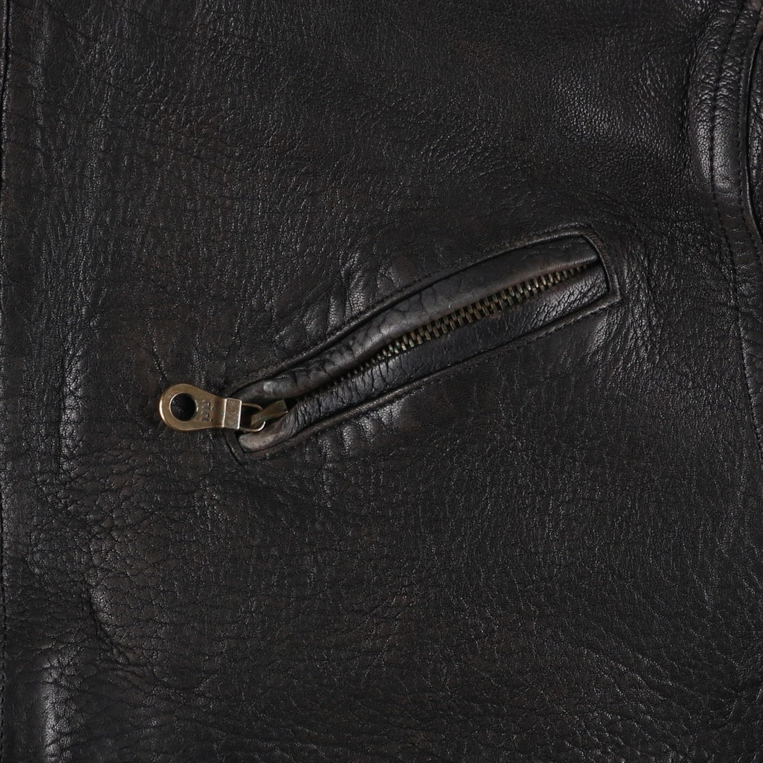 JOGI Leather Blouson, Men's Size L unclear black type Vintage Second Hand