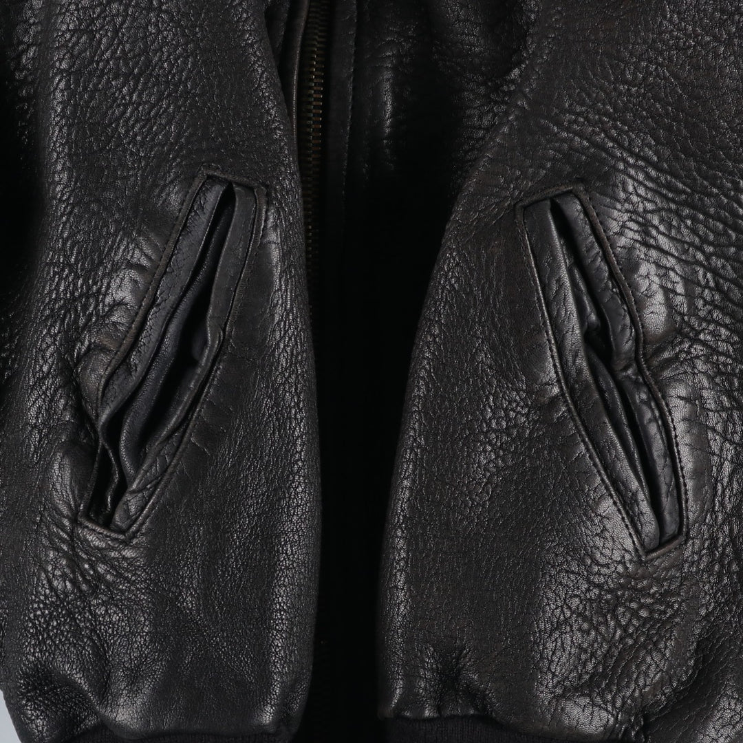 JOGI Leather Blouson, Men's Size L unclear black type Vintage Second Hand