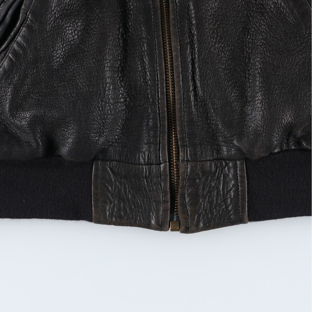 JOGI Leather Blouson, Men's Size L unclear black type Vintage Second Hand