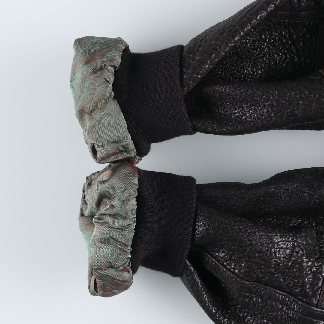 JOGI Leather Blouson, Men's Size L unclear black type Vintage Second Hand