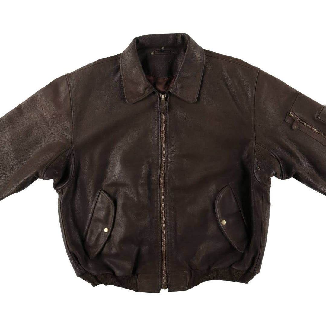 Vintage Rover and Lakers swing-top leather jacket, men's size XL unclear brown type Vintage Second Hand