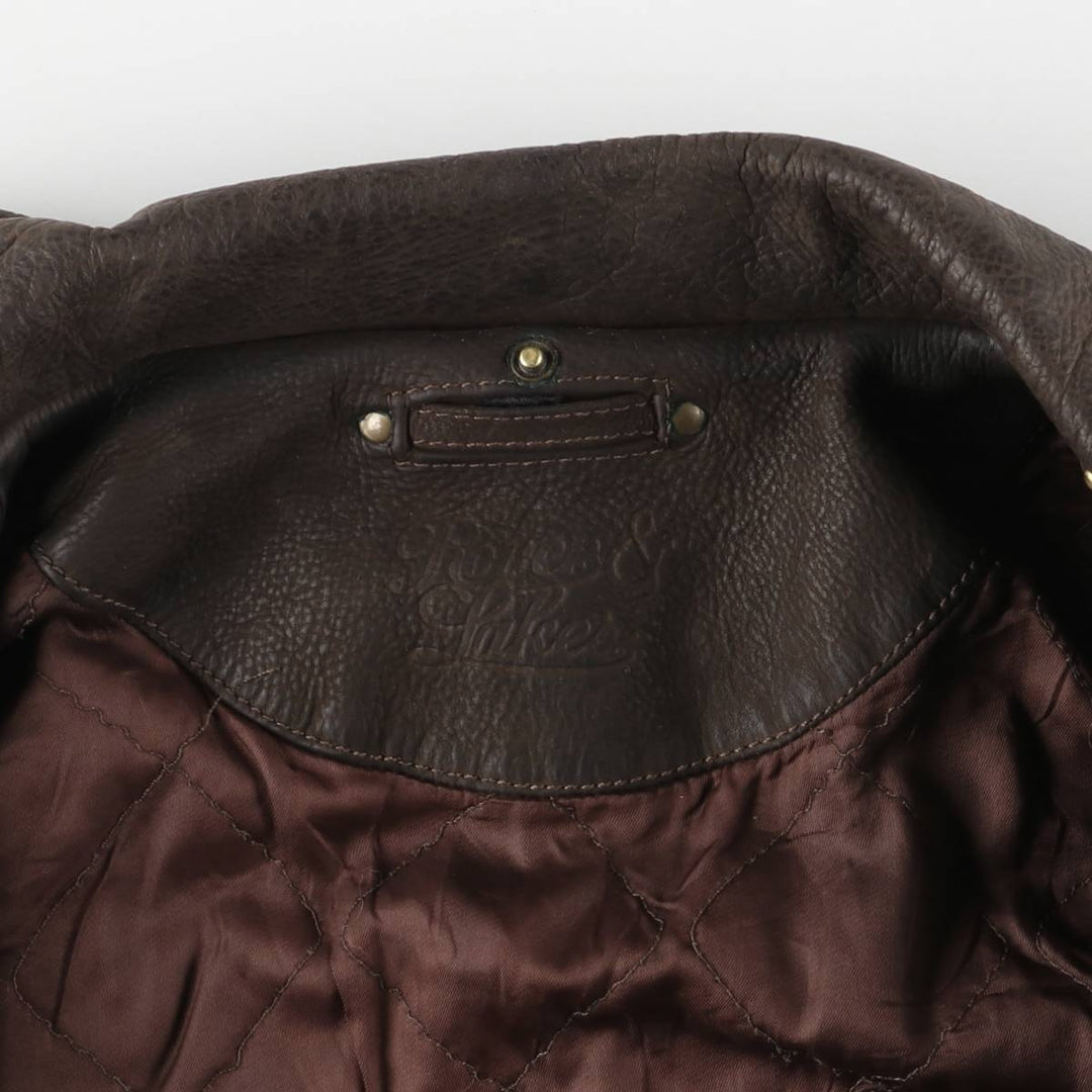 Vintage Rover and Lakers swing-top leather jacket, men's size XL unclear brown type Vintage Second Hand