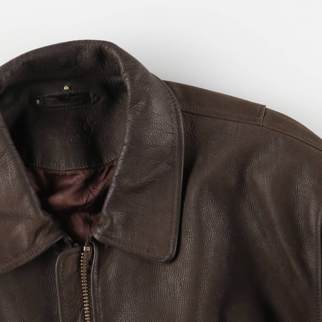 Vintage Rover and Lakers swing-top leather jacket, men's size XL unclear brown type Vintage Second Hand