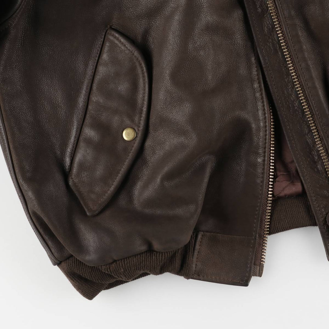 Vintage Rover and Lakers swing-top leather jacket, men's size XL unclear brown type Vintage Second Hand