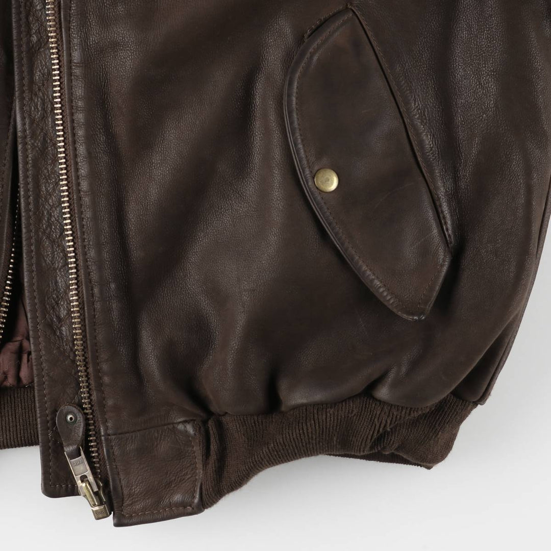 Vintage Rover and Lakers swing-top leather jacket, men's size XL unclear brown type Vintage Second Hand