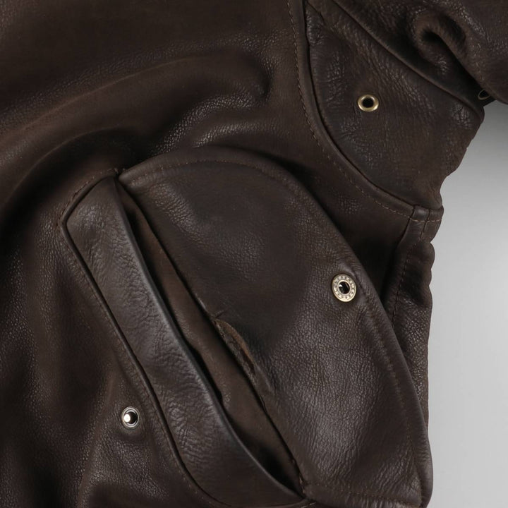 Vintage Rover and Lakers swing-top leather jacket, men's size XL unclear brown type Vintage Second Hand