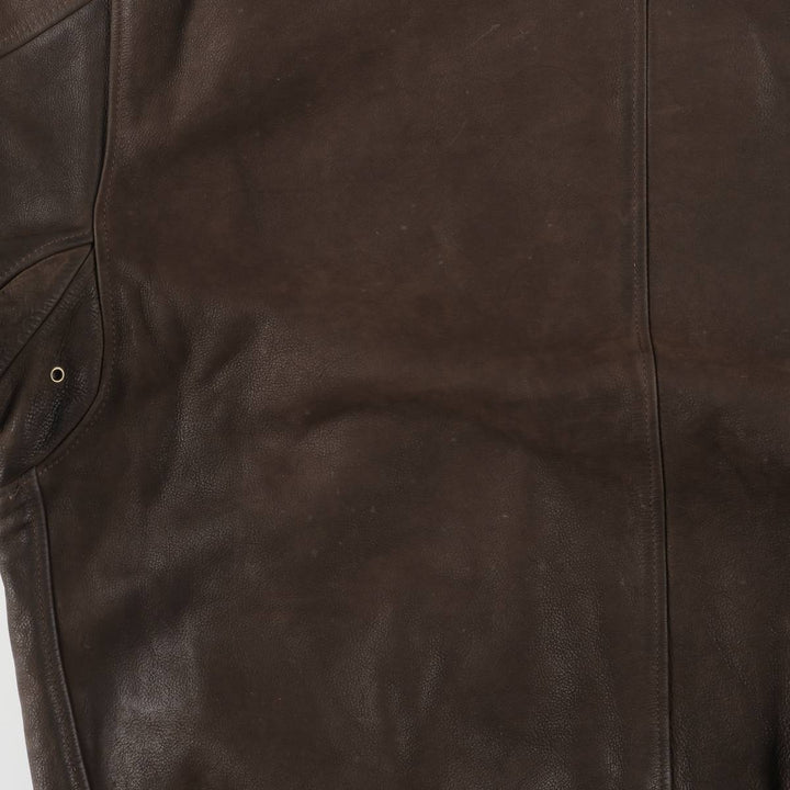 Vintage Rover and Lakers swing-top leather jacket, men's size XL unclear brown type Vintage Second Hand