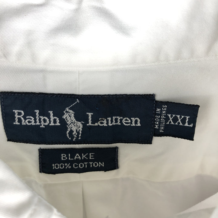 Ralph Lauren BLAKE long sleeve button down shirt, men's size XXL cotton white type Vintage Second Hand