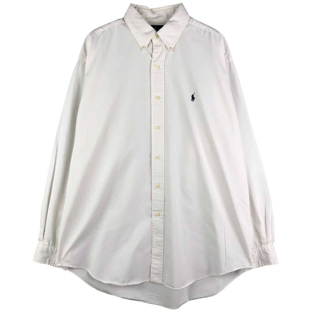 Ralph Lauren BLAKE long sleeve button down shirt, men's size L cotton white type Vintage Second Hand