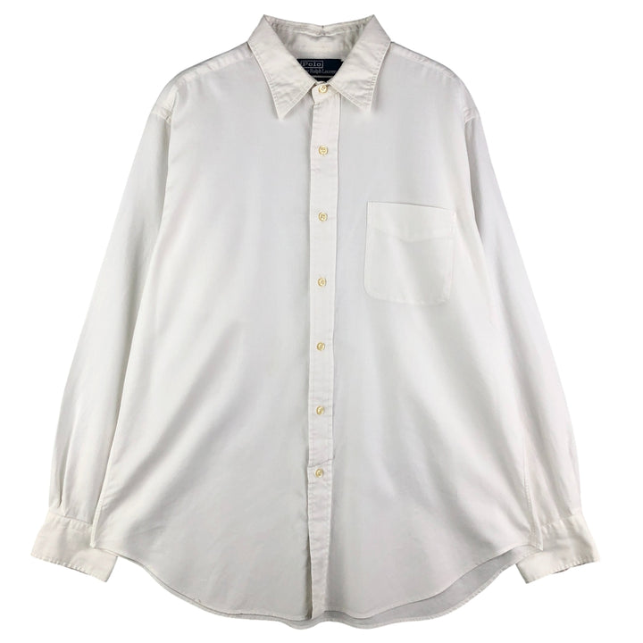 Ralph Lauren POLO by Ralph Lauren ANDREW long sleeve cotton shirt, men's size L cotton white type Vintage Second Hand