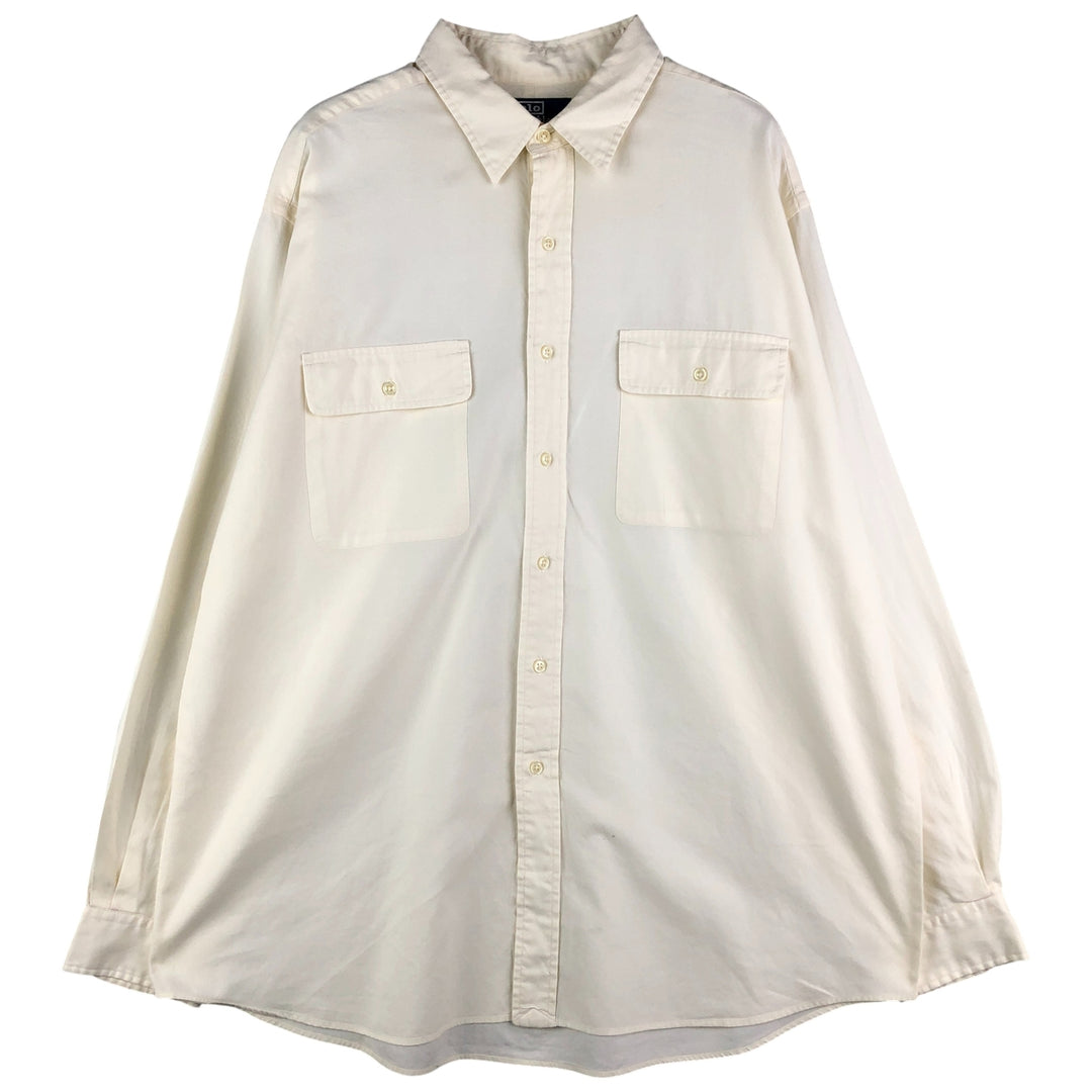Ralph Lauren POLO by Ralph Lauren WHITFIELD long-sleeved cotton shirt, men's size XL cotton unbleached Vintage Second Hand