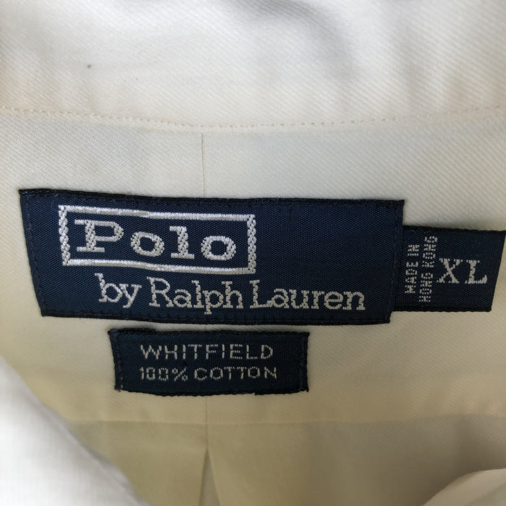 Ralph Lauren POLO by Ralph Lauren WHITFIELD long-sleeved cotton shirt, men's size XL cotton unbleached Vintage Second Hand