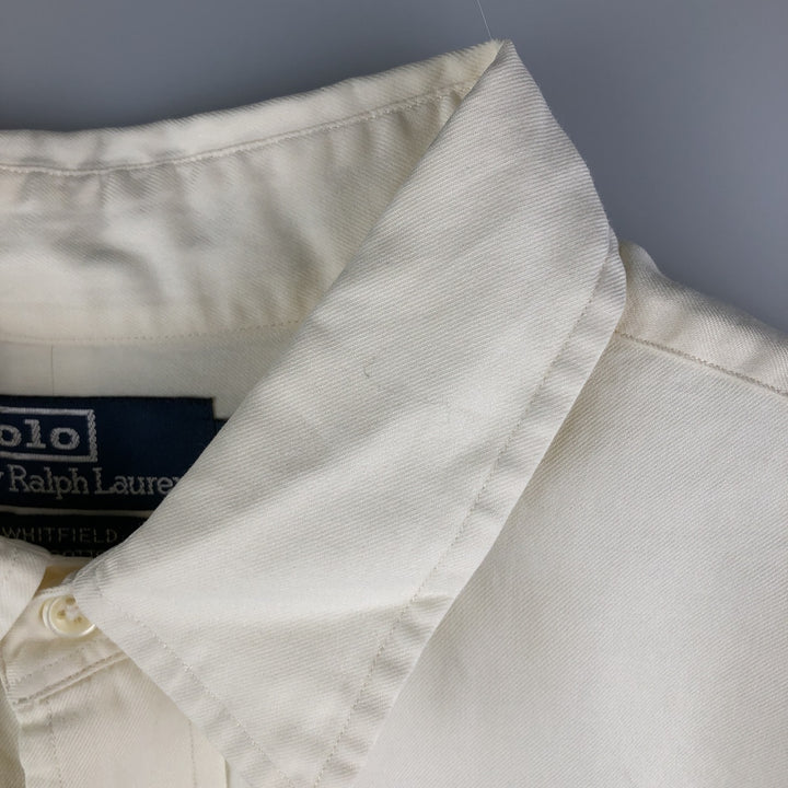 Ralph Lauren POLO by Ralph Lauren WHITFIELD long-sleeved cotton shirt, men's size XL cotton unbleached Vintage Second Hand