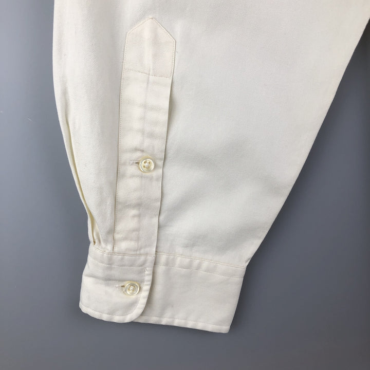Ralph Lauren POLO by Ralph Lauren WHITFIELD long-sleeved cotton shirt, men's size XL cotton unbleached Vintage Second Hand