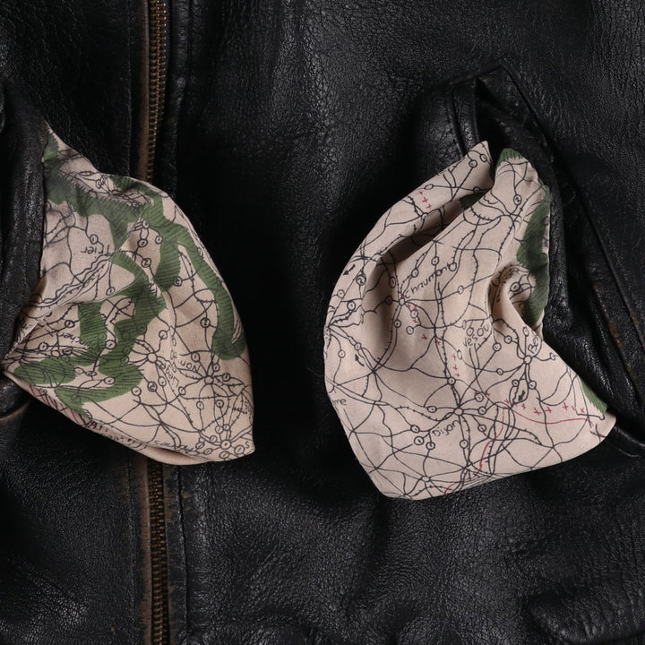 ROYAL FAKS Leather Blouson Men's Size L genuine leather black type Vintage Second Hand