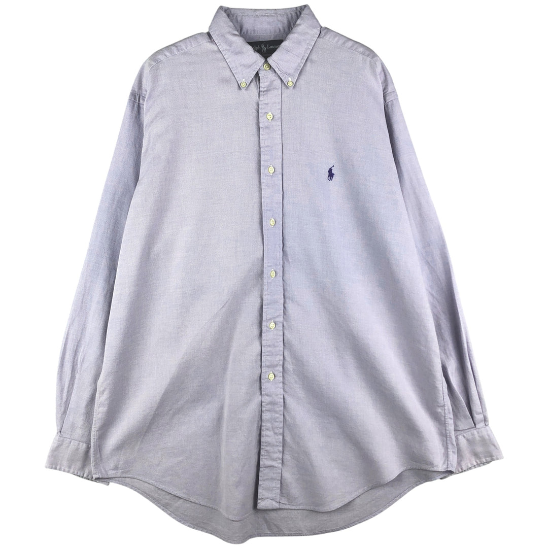 Ralph Lauren YARMOUTH long sleeve button down shirt, men's size L cotton Blue type light blue Vintage Second Hand
