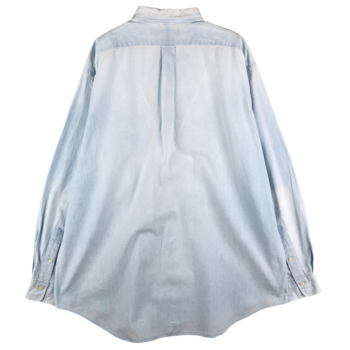 Ralph Lauren long-sleeved button-down chambray shirt, men's size XL cotton Blue type light blue Vintage Second Hand