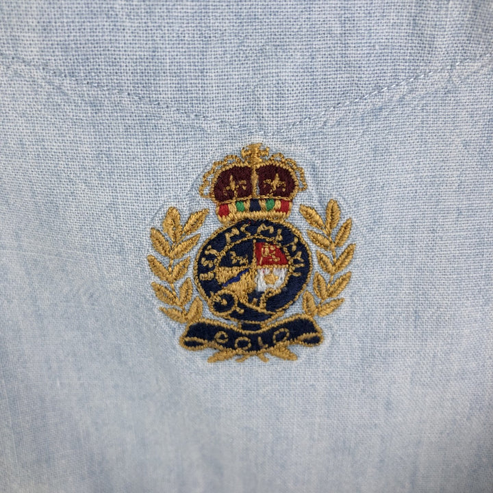 Ralph Lauren long-sleeved button-down chambray shirt, men's size XL cotton Blue type light blue Vintage Second Hand