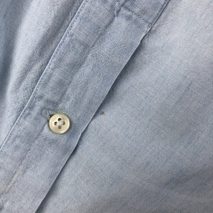 Ralph Lauren long-sleeved button-down chambray shirt, men's size XL cotton Blue type light blue Vintage Second Hand