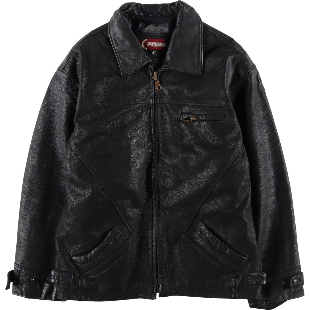 DERART Leather Blouson Type Men's Size L genuine leather black type Vintage Second Hand